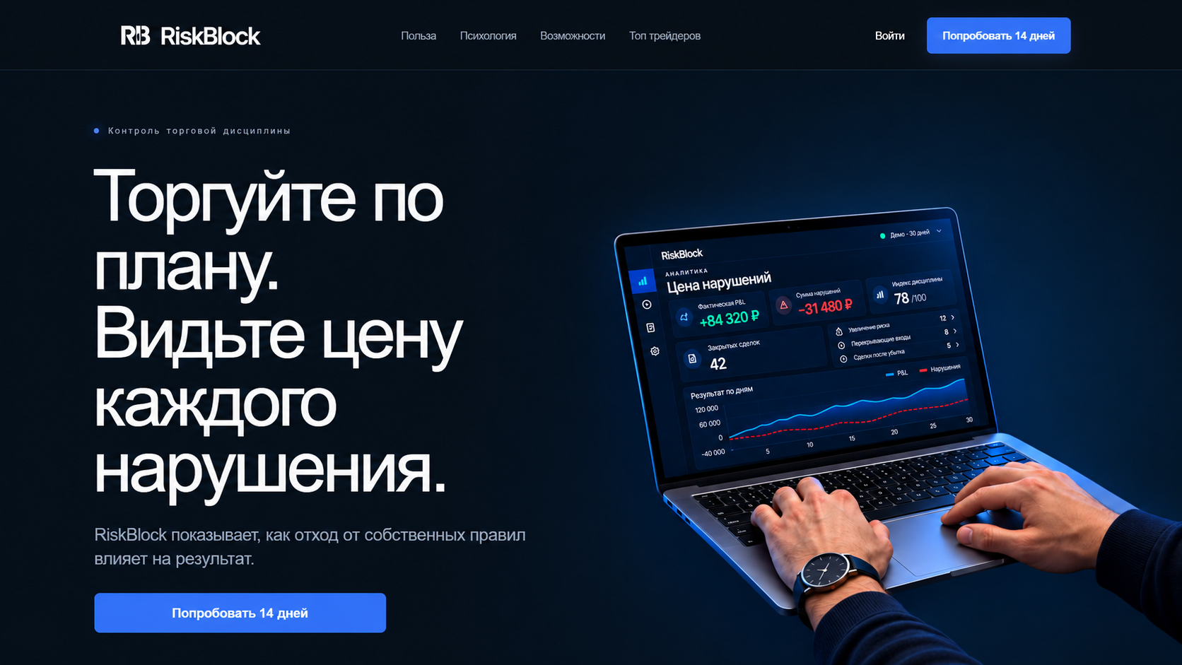 Лендинг сервиса RiskBlock